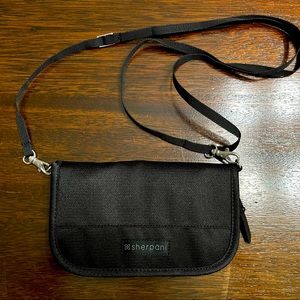 Sherpani black shoulder crossbody wallet purse travel
